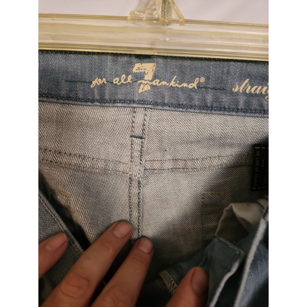 7 For All Mankind Women's Straight Leg Jeans Size 29, Light Wash - Picture 3 of 14